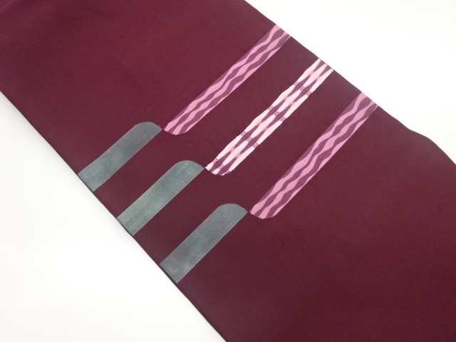 JAPANESE NAGOYA OBI / WOVEN ABSTRACT STRIPE
